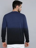 Men Blue Solid Sweatshirt-OD-6040-Navyblue