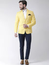 Hangup Men Standard Solid Men Formalwear-Yellow1LinenBlazer