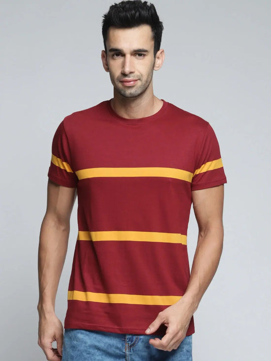 Dillinger Men's Stripes Printed T-Shirt