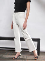 Women White Knit Bell Bottom Pants