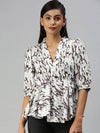 Women's Brown Printed Top-AE-10280-Brownwhite