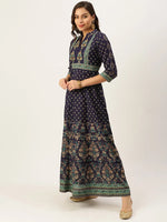 Women's Violet Printed Anarkali Kurtas-SK-700-Violet