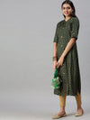 Women's Green Printed Straight Kurta-JC60-Green