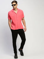 Men Pink Solid Shirt-LAVINIA-1636-Pink