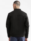 Men Mock Collar Black Solid Bomber Jacket-ZD-3701-Black