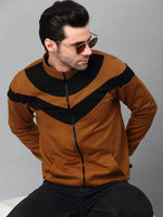 Rigo Color Blocked High Neck Fleece Jacket-SW07221123-L