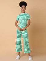 Women Green Checked Tracksuit-AF-1914-Green