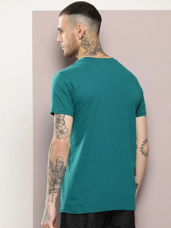 Dillinger Men's Green Plain T-Shirt