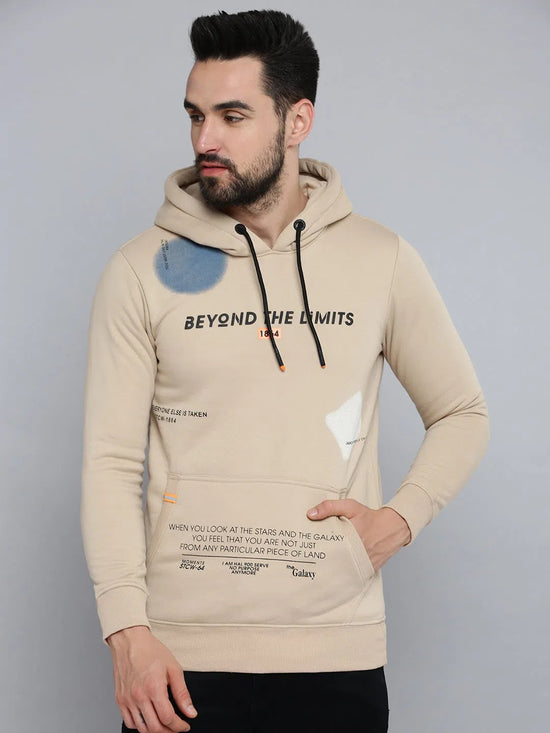 Men Beige Solid Sweatshirt-SCAW-24-Beige