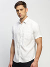 Men White Solid Shirt-BRION-1806-White