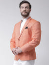 Hangup Men Standard Solid Men Formalwear-Orange1LinenBlazer