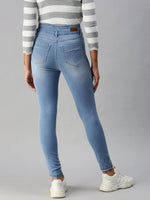 Women's Blue Solid Slim Fit Denim Jeans-LT-22099B-Blue