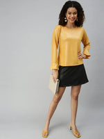 Women's Solid Mustard Top-AE-10203-Mustard