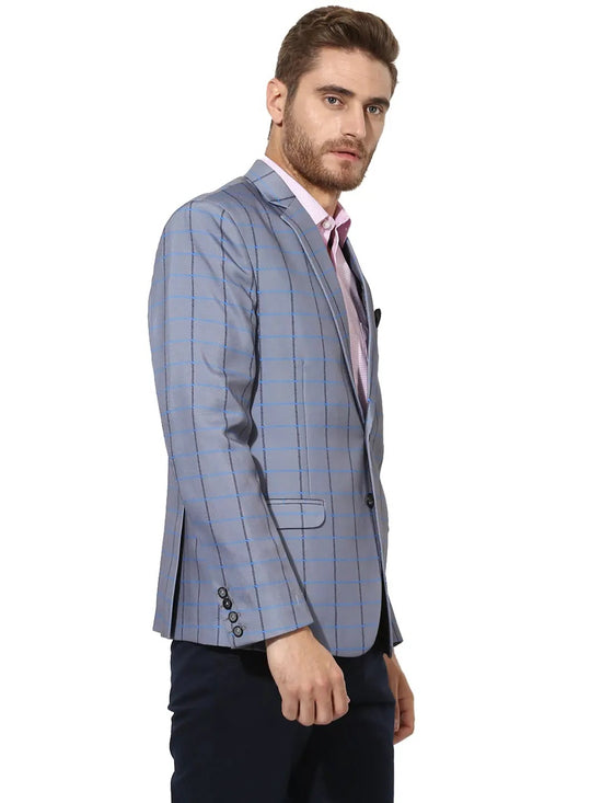 Hangup Men Standard Checkered Men Formalwear-D11CheckBlazer