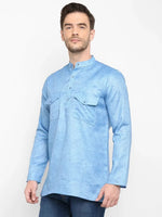 Hangup Men Standard Solid Men's Indian Wear-Blue_2Pkt_Short_Kurta