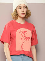 Dillinger Red Graphic Oversized T-Shirt-WMNCR390CST-XS