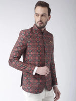 Hangup Men Standard Printed Men Formalwear-D365ButtonBlazer