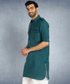 Hangup Men Standard Solid Men's Indian Wear-ST09916_Grn_PathaniKurta