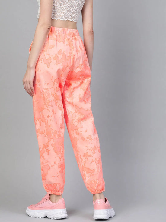 Pink Tie-Dye Twill Jogger