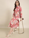 Women Pink Floral A-Line Dress-DW-5417-Pink