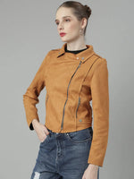 Women Rust Solid Tailored Jacket-CHN-883-Rust