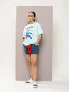 Dillinger Blue Graphic Oversized T-Shirt-WMNCR426PBL-XS