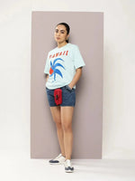 Dillinger Blue Graphic Oversized T-Shirt-WMNCR426PBL-XS