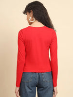 Red Eye Cut Out Top