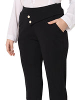 Smarty Pants Women's Cotton Lycra Straight Fit Black Color Formal Trouser