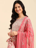 Women's Pink Printed Kurta Set-GW-3134-Pink