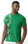 Huetrap Green Mens Short Sleeve Graphic Printed Tshirt-HT17MKGRAGRE00254