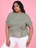 Women's Green Solid Top-AE-10496-Olive