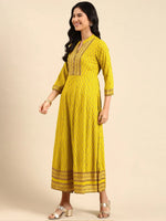 Women's Lime Green Embroidered Straight Kurta-HO-902-Limegreen