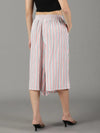 Women's White Striped Culottes-AE-10446-White