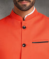 Hangup Men Standard Solid Men's Indian Wear-Orange_1_4_Nehru