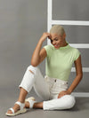 Women's Green Solid Top-AE-10451-Fluorescentgreen