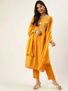 Women's Mustard Printed Kurta Sets-SB-49492-Mustard