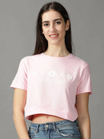 Women's Pink Solid Crop Top-TG-8816-Pink