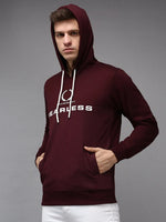 Men Red Printed Sweatshirt-OTSS-25-Burgundy