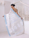 Off White Cotton Handwoven Jamdani Saree-MA64JM401380036