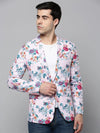 Men Pink Printed Blazer-SOBLZ-305-Pink