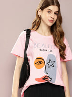 Dillinger Pink Graphic Boxy Regular T-Shirt-WMNCR533PINK-XS