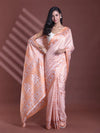 Orange Silk Soft Saree With Floral Print-MA60BSL01400067