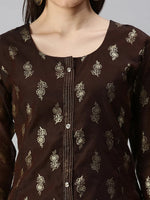 Women's Brown Printed Straight Kurta-GW396-Brown