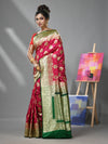 Hot Pink Silk Banarasi Saree With Zari Woven Designs-MA52BSL441050090