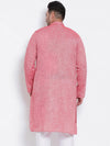 Hangup Men Standard Solid Men's Indian Wear-Red_Linen_OnlyLongKurta