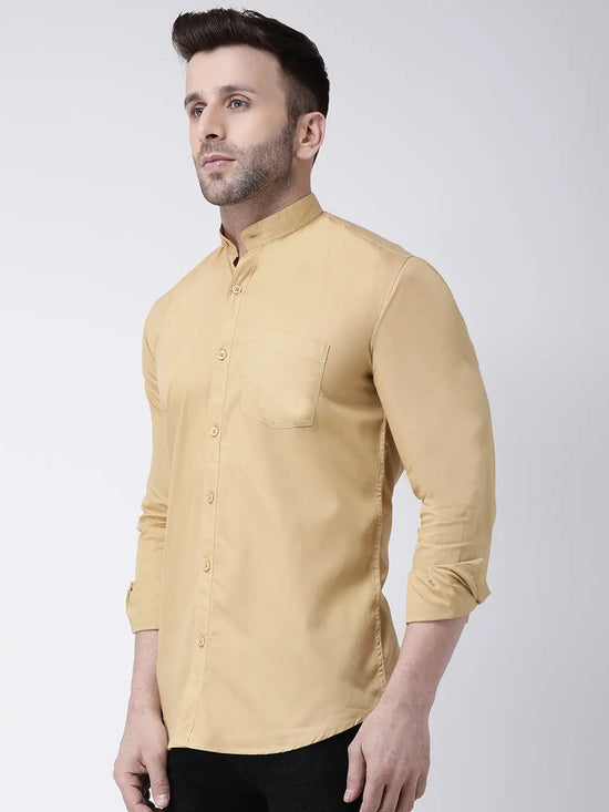 Hangup Men Slim Solid Shirts-BenKhakiShirt