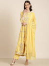 Women Yellow Floral Kurta Set-GW-3368-Yellow