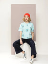 Dillinger Turquoise Blue Graphic Oversized T-Shirt-WMNCR399PTG-XS