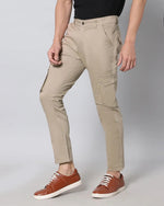 Ribbed Jogger Cargos with 6 pockets-Beige-HJC9111-32